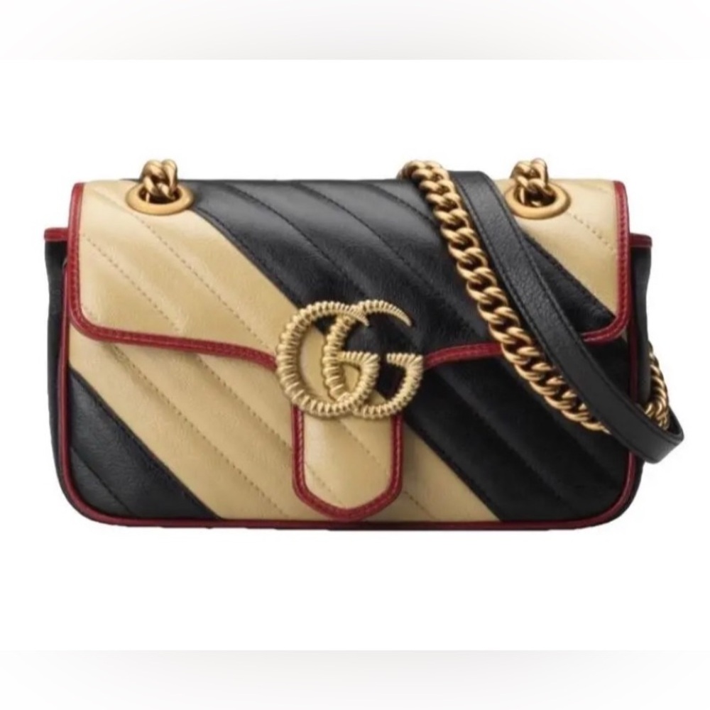 ✨💎RARE💎✨GUCCI Marmont Multicolor Leather Flap Chain Bag w/Dusty and Gift!